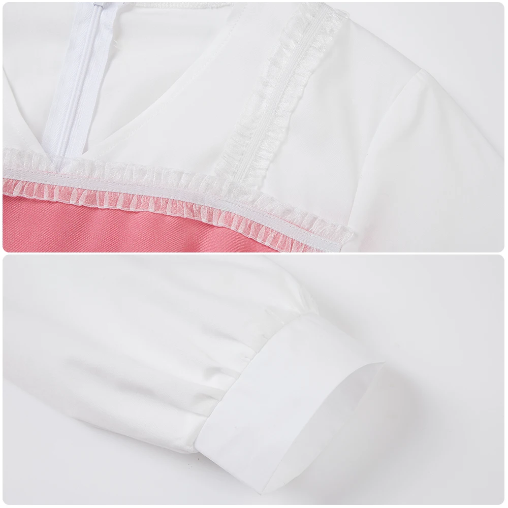 

Demon Slayer: Kimetsu No Yaiba Kamado Nezuko Dress Halloween Cosplay Costume Woman Outfit Slim Tunic Expansion Skirt