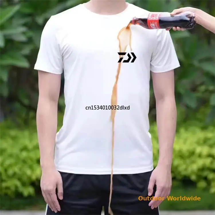 

Breathable Anti-Dirty DAWA Men Fishing T Shirts Creative Hydrophobic Waterproof Anti-pollution Quick Dry Daiwa Fishing Vest 5XL