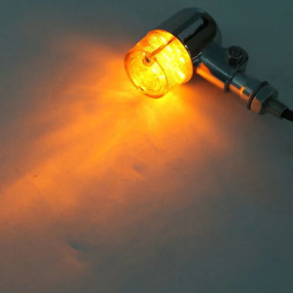 

Newest Round Metal Stalk Turn Signal Light Cafe Racer For Harley Honda LED