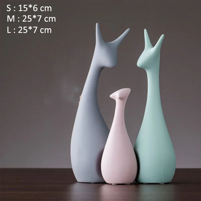 

Nordic Ceramic Miniature Model Figurines Home Decoration Accessories Living Room Desk Decor Ornament Animal Crafts Wedding Gifts