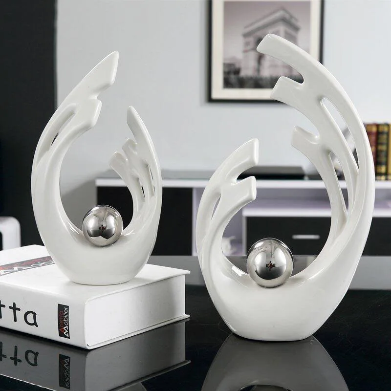 

MODERN SIMPLE DESKTOP CERAMIC FIGURINES DECOR HOME FURNISHING CRAFTS DECORATION CREATIVE HOME LIVINGROOM WHITE GREEN ACCESSORIES