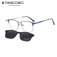 tangowo square stylish clip on polarized sunglasses men retro fashion brand designer glasses frame magnetic multifunction t3523
