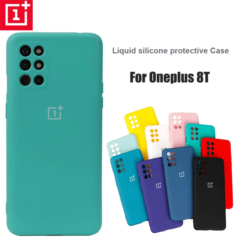 Оригинальный чехол Oneplus 8T из жидкого силикона мягкая отделка защитный детская
