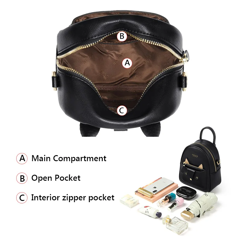 FOXER женский прекрасный рюкзак Женский мини из коровьей кожи для девочек