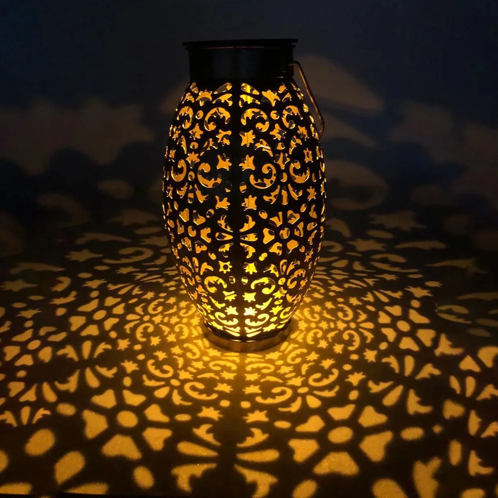 Солнечного света ручка наружные садовые фонари Декор Ретро полые Фонари