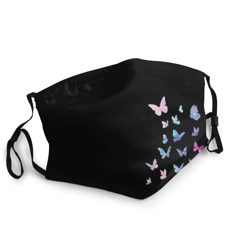 

Baby Pink Purple Butterflies Washable Face Mask Adult Unisex Colorful Butterfly Protection Cover Respirator Mouth Muffle