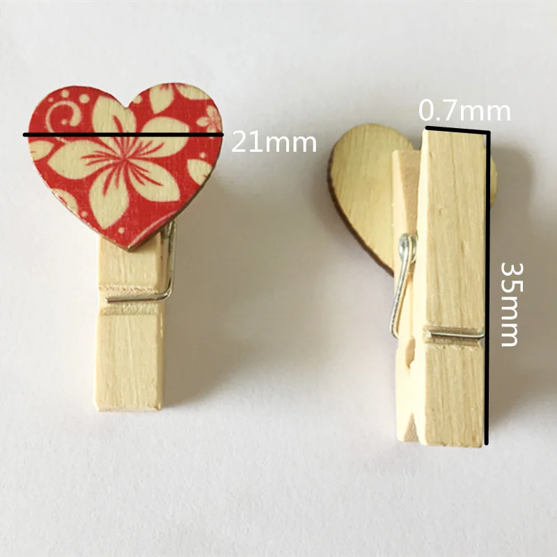 

100 Wooden Wall Hanging Colorful Cartoon Photo Clip Heart Shape Clothespin Clips Clip Clothespin Craft Decoration
