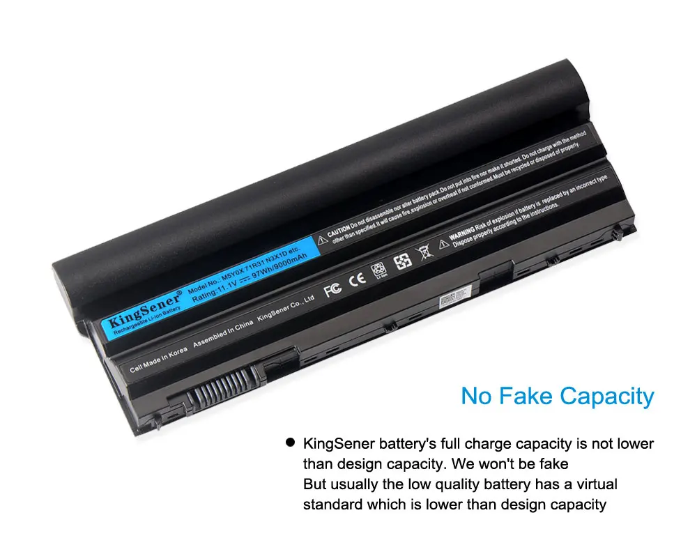 Аккумулятор KingSener M5Y0X для ноутбука DELL Latitude E6420 E6520 E5420 E5520 E6430 E5530 E5430 71R31 NHXVW T54FJ 11 1 V 97WH