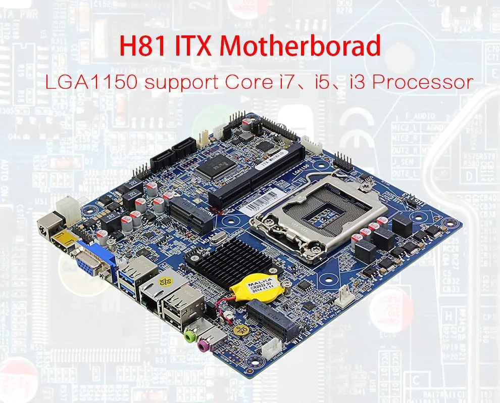 Настольная материнская плата ITX Intel H81 LGA 1150 Socket USB2.0 SATA2.0 PCI-E DDR3 ПАМЯТЬ i3 i5 i7 процессор старая материнская плата