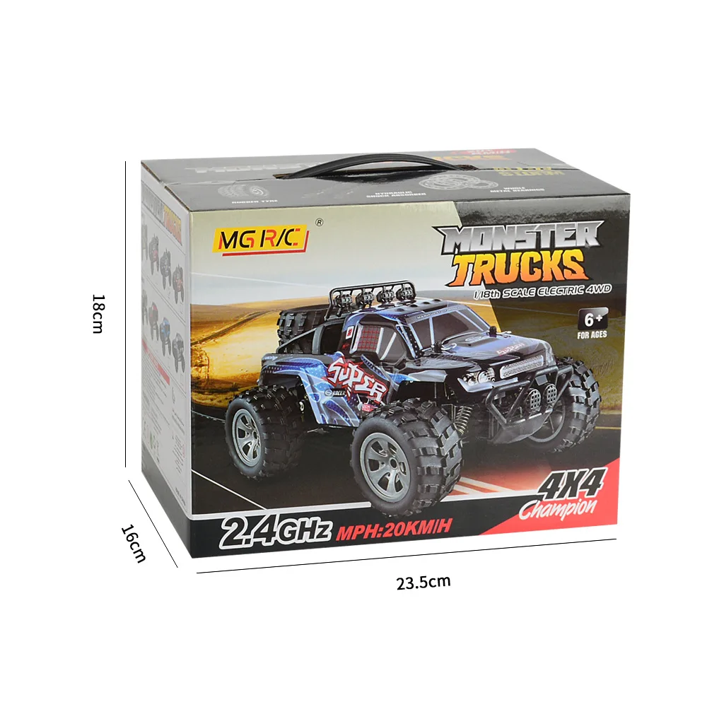 Радиоуправляемый внедорожник 4x4 масштаб 1:18 20 км/ч 2 4G вездеход восхождение