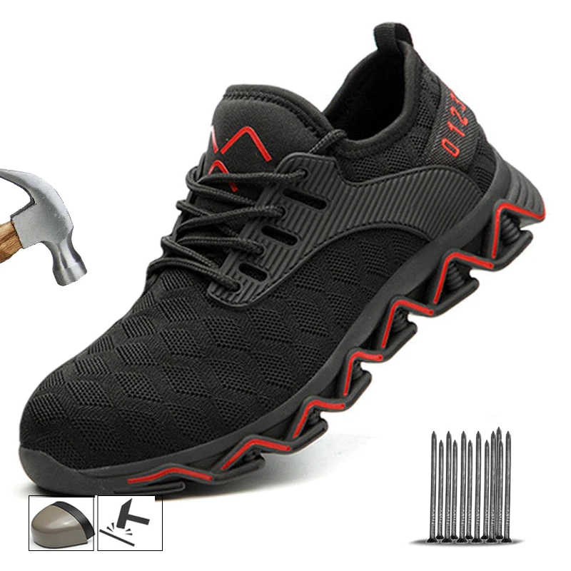 Новые защитные ботинки со стальным носком Мужские дышащие непрокалываемые