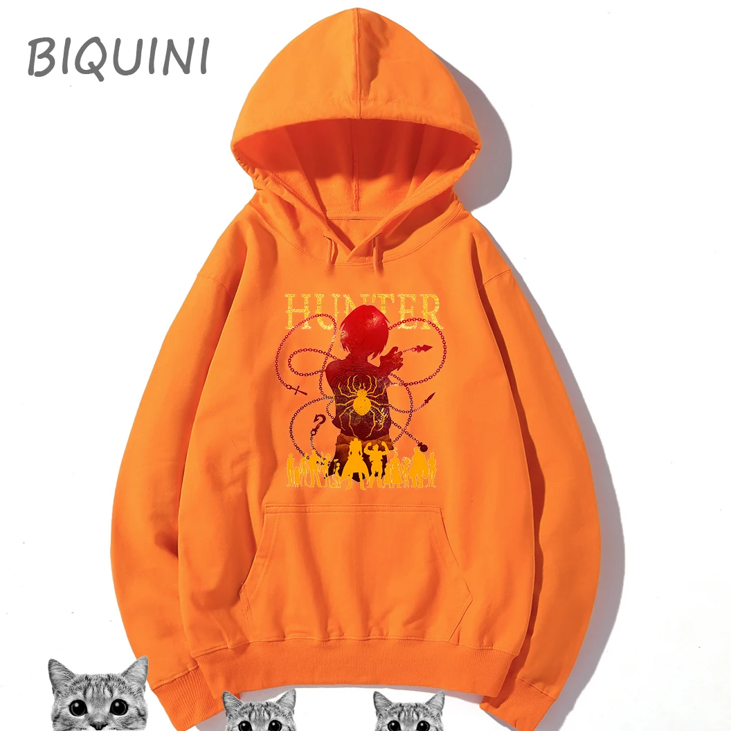 

Winter Hisoka morow Anime hoody Tops Men Women Cat Kawaii Poleron Mujer Kangaroo Pocket oversized hoodie women