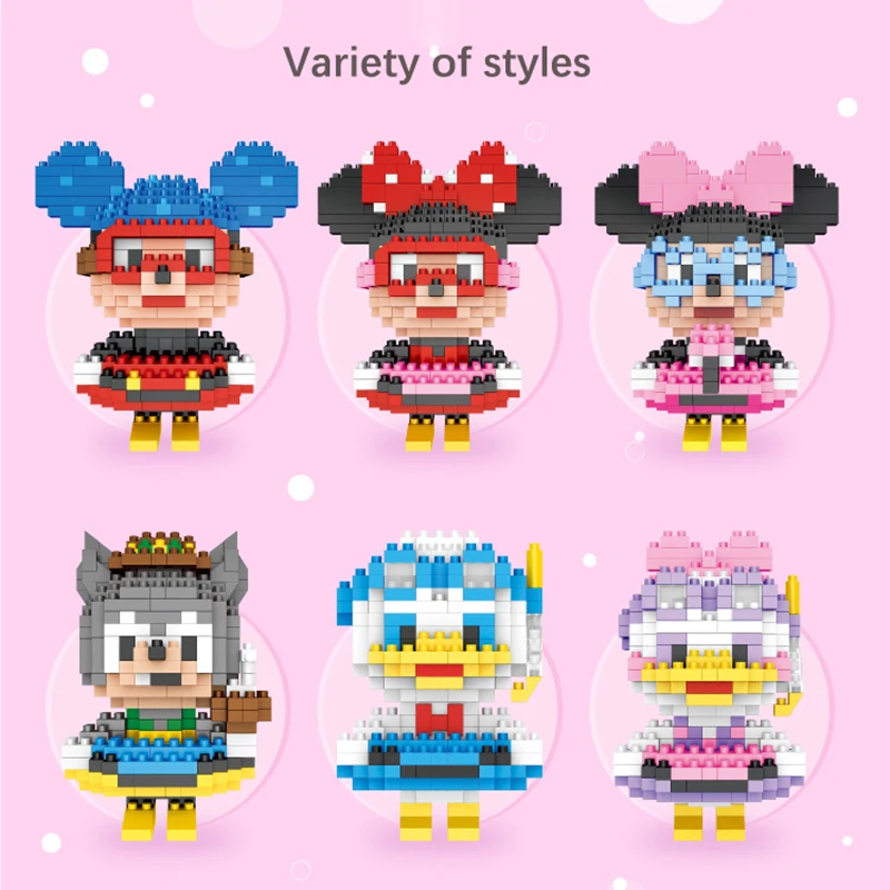 

Cartoon Animal Mouse DIY Assembled Mini Building Blocks Anime Doll Animal Small Model Diamond Building Blocks Children's Toys