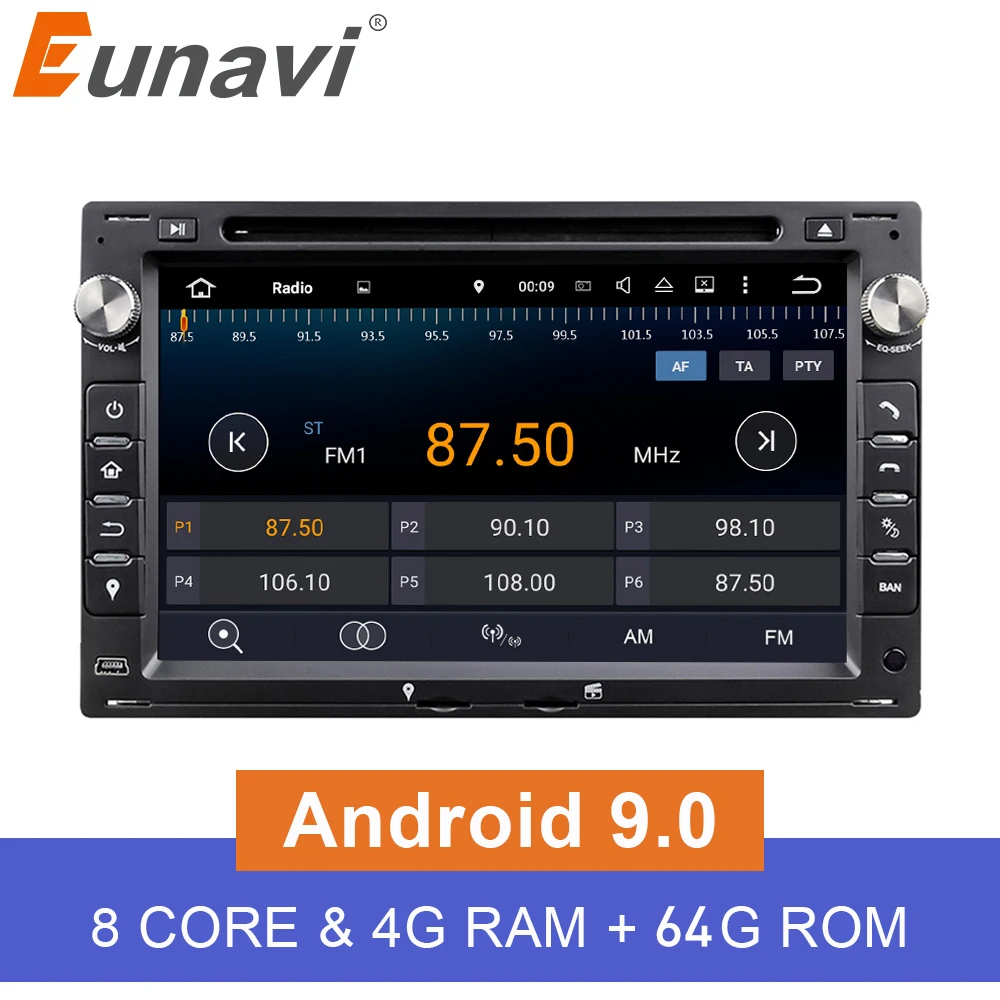 Eunavi Octa Core 4 Гб RAM 2 din Android 9 0 7 ''автомобильный DVD GPS Navi для VW Glof Bora Passat Mk5 Golf Mk4 Polo