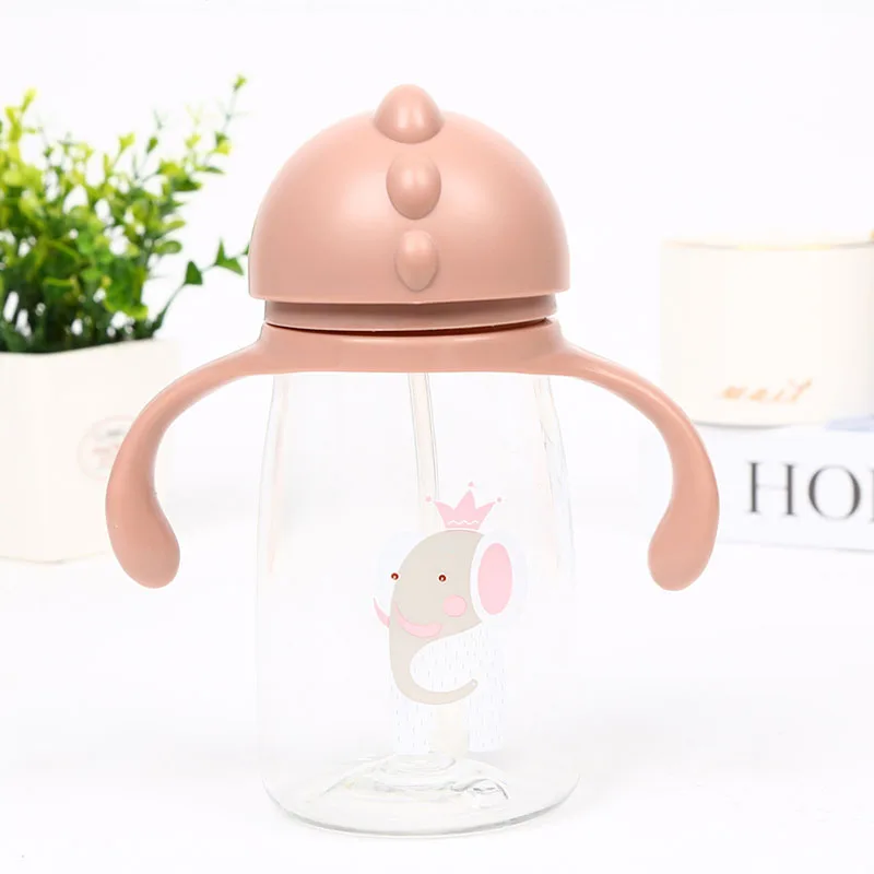 Coffee Handle 400 мл Детская кружка с ремнем для воды с мультяшным напитком, детские чашки с милым соком - Цвет: Coffee Handle