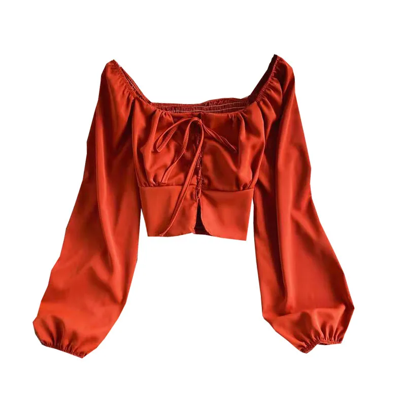 

ancient ways lead with accept waist high waist short sleeve head long-sleeved shirt fashion temperament pure color coat