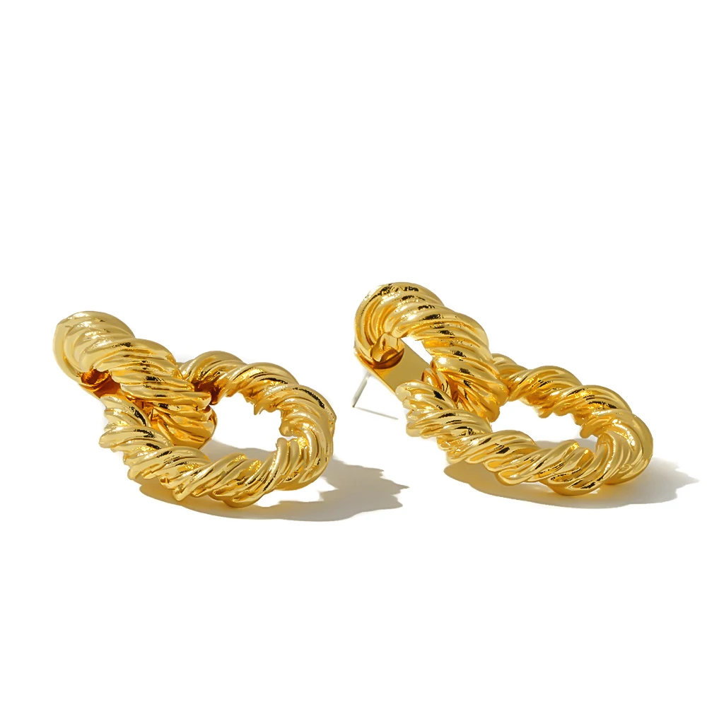 Женские серьги подвески Yhpup круглые из золотого цинкового сплава с