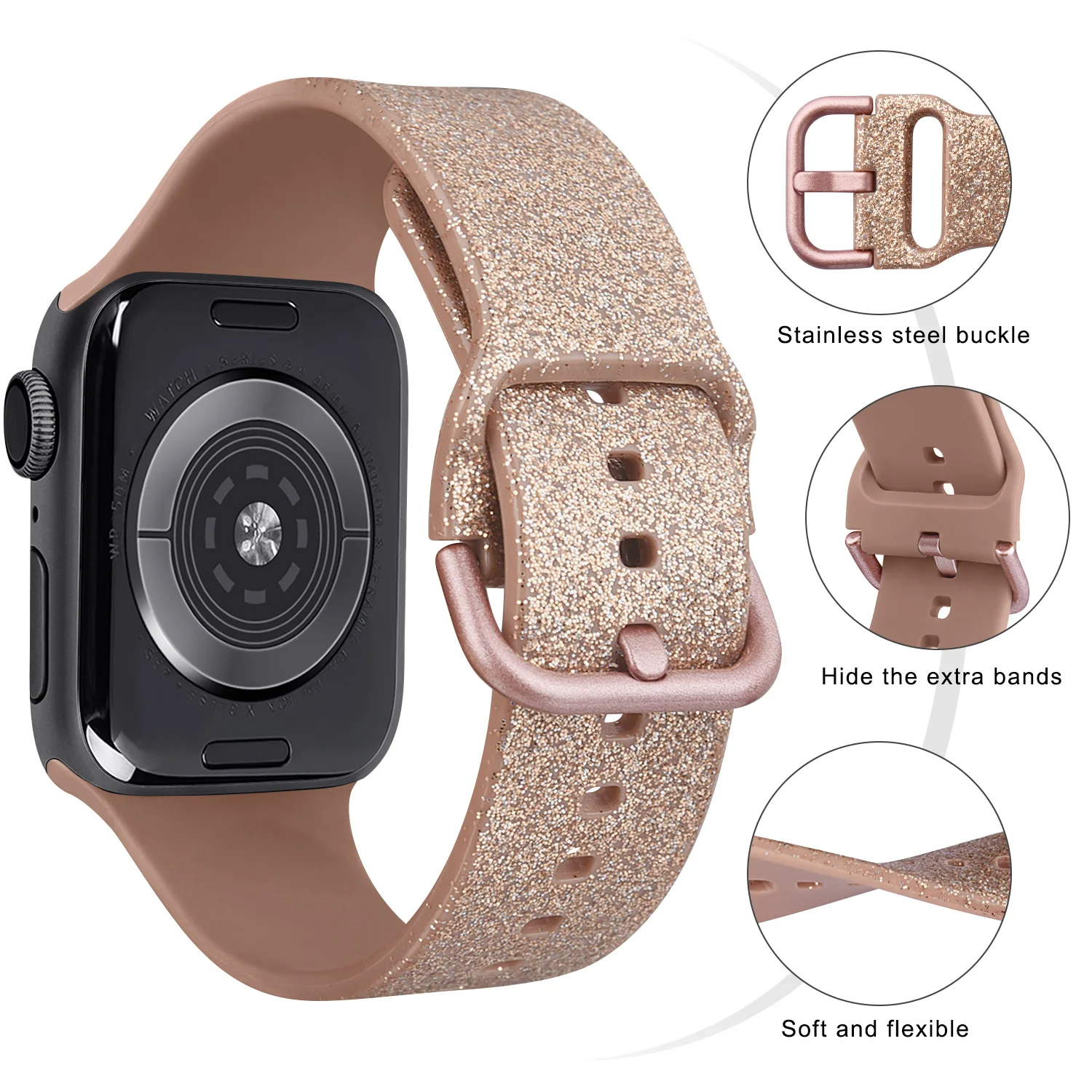 2Pcs/lot Silicone Strap For Apple Watch Band 38mm 42mm 40mm 44mm 45mm Watchband Bracelet Accessories For iWatch series 5 4 3 6 7