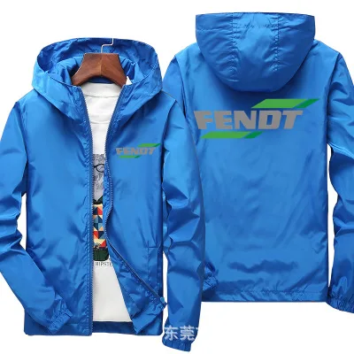 

New fashion men for Fendt Logo Jacket Windproof Jacket Mobike Riding Hooded Windbreaker Sweatshirts Racing zipper Coat