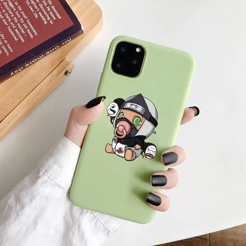 

naruto cute baby cartoon anime Phone Case Candy Color for iPhone 6 7 8 11 12 s mini pro X XS XR MAX Plus