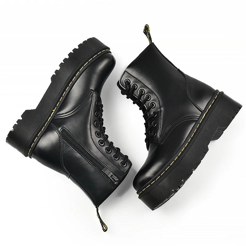 Мотоциклетные ботинки в британском стиле женские винтажные боевые осенние Martin