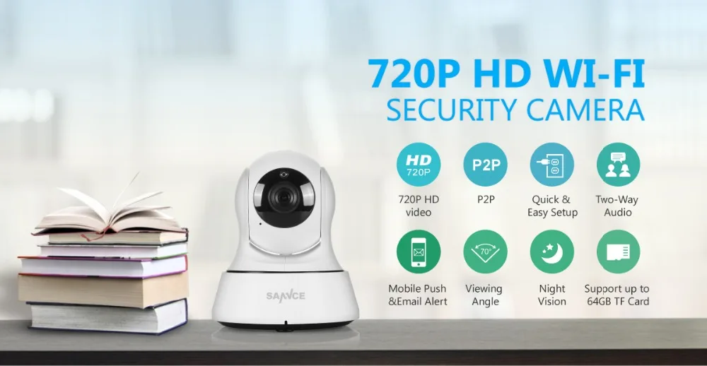 SANNCE 720P HD WiFi IP камера CCTV камера безопасности ночное видение инфракрасный двухсторонний аудио 1MP Детский Монитор умная ИК Беспроводная камера