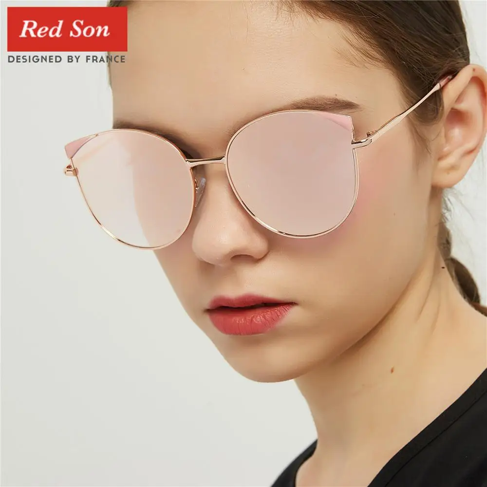 Red Son 2019 модные женские солнцезащитные очки поляризационные зеркальные