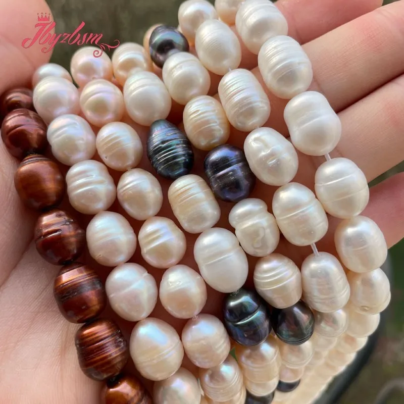 8x10-9x11mm Oval Natural Freshwater Pearl Loose Bead for DIY Women Classical Necklace Bracelet Earrings Rings Jewelry Making 15