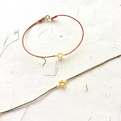 24K Goud Mevrouw Armband Ster Symbool 18K Gouden Staart Gesp Handgeweven Rode Touw-Frosted Glad Pols 13-20 см