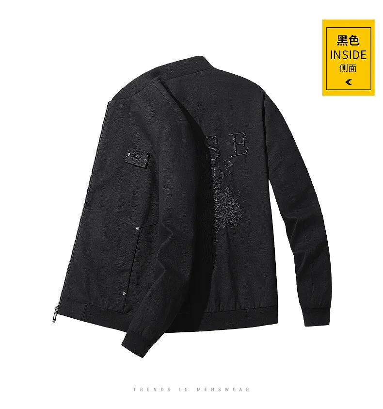 

2021New men's autumn and winter casual work jacket cotton loose denim jacket trend cool winter embroidery trend