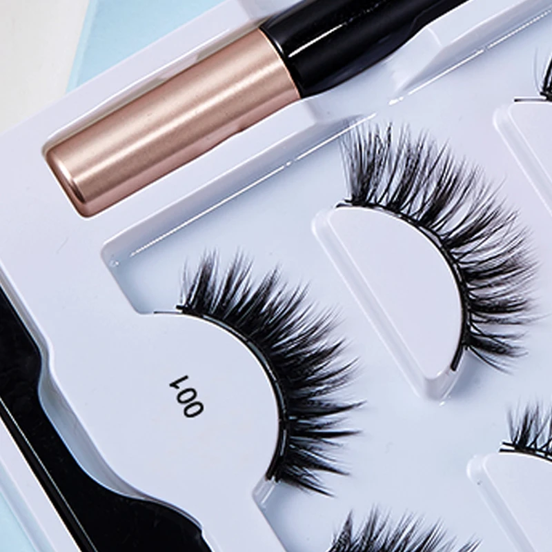 Набор Магнитных ресниц ручной работы 3 пары норковые волосы натуральное