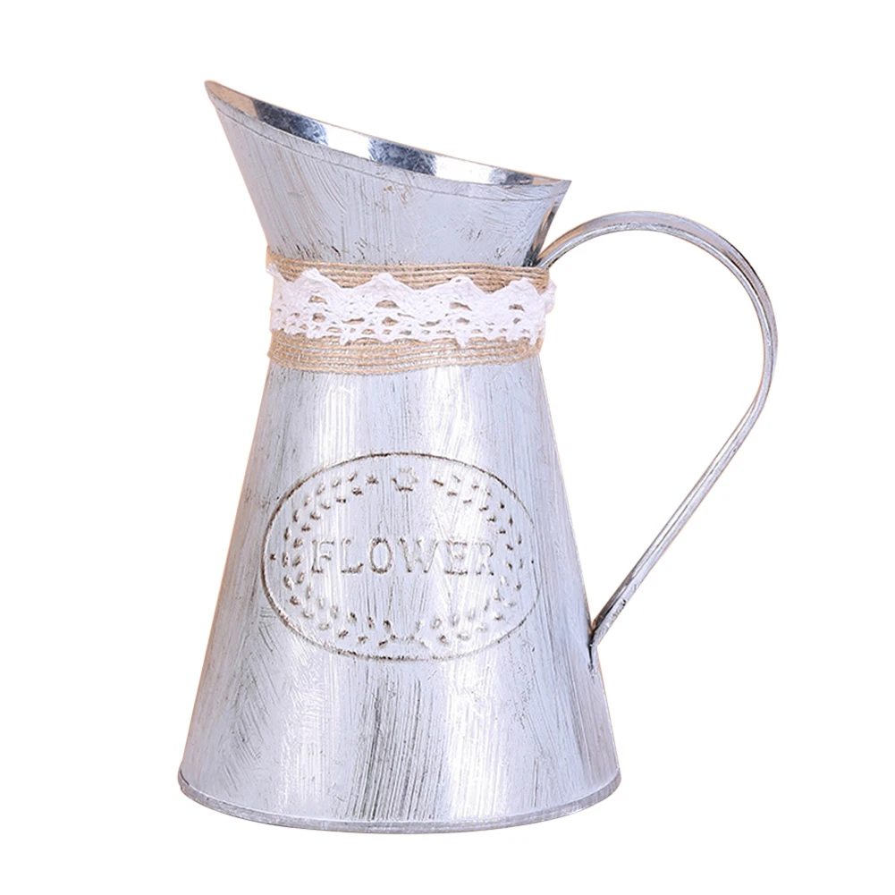 Винтажный железный лист в форме сердца деревенский цветочный кувшин ведро декор