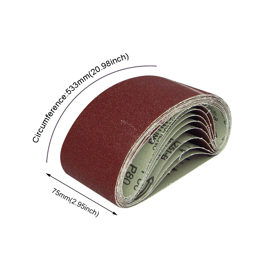 

10pcs Woodworking 40 80 120 240 Grits Accessories Abrasive Tool Portable Antistatic Durable Aluminum Oxide Sanding Belt