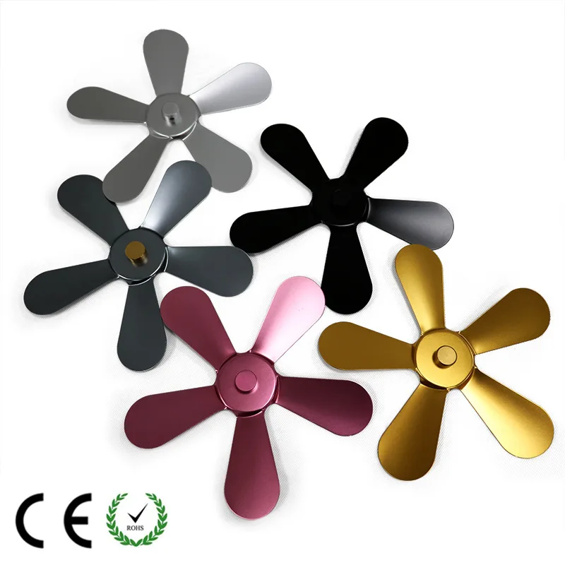 

Fireplace Fan Fittings Cooling Multicolor Stove Fan Blade 5 Leaves Aluminum Heat Powered Wood Burner Stove Fan Blade Replacement