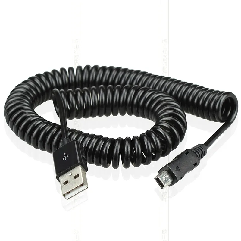 Спиральный USB 2 0 штекер мини 5PIN кабель для синхронизации данных и зарядки