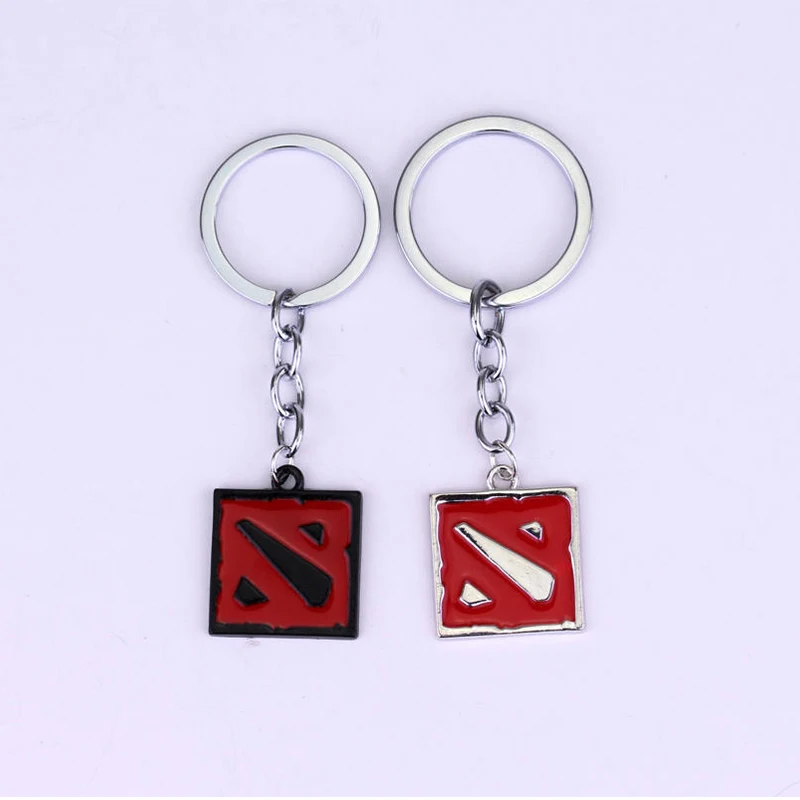 

Classic Game Dota2 Classic Logo Square Shaped Pendant Keyring Dota 2 Keychain 2 Colors Gift Keyring Keychains Jewelry