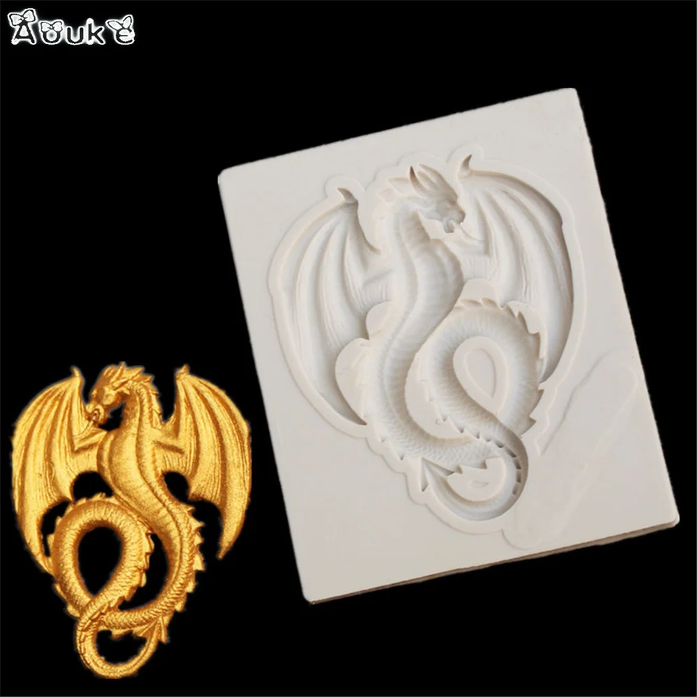 Aouke 1 шт. силиконовая форма дракон король для помадки сделай сам эпоксидной смолы
