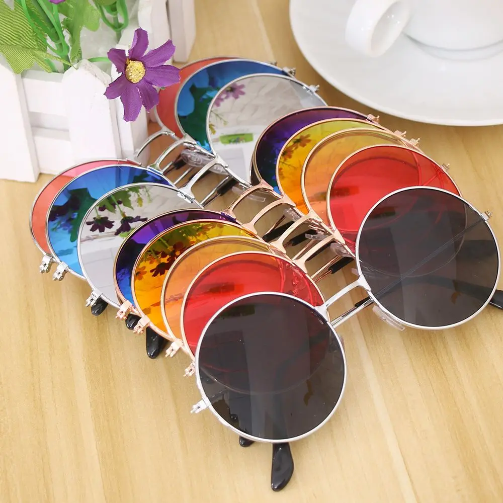 

Candy Vintage Round Mirror Sunglasses Women Men Driving Glasses Black Sun Glasses Accessories Female Oculos New Fashion Uv400