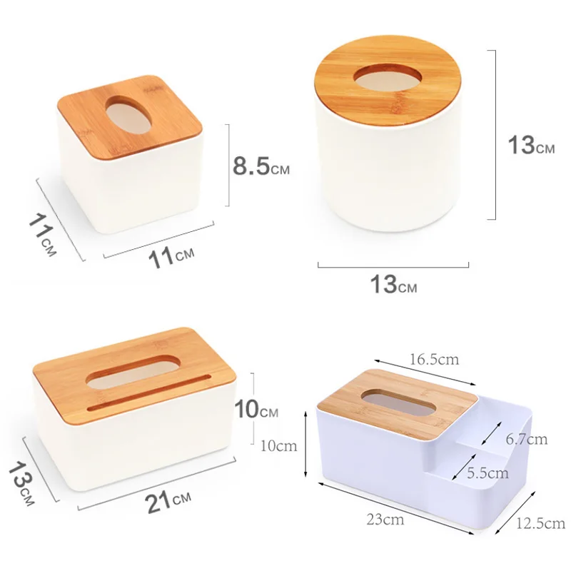 

Nordic Simple Solid Wood Tissue Box Round/Square Desktop Tissue Storage Box Household Bamboo And Wood Cover Tissue Storage Box