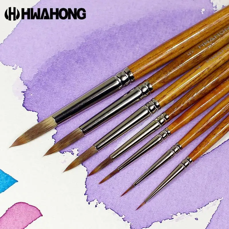 

Best Seller Hwahong 3# 4# #5 Nylon Round Head Watercolor Brush Line Marker Face Brush Eyebrow Marker