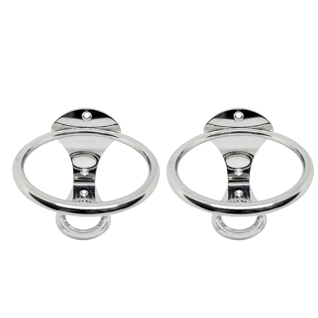 

2x Stainless Steel Boat Ring Cup Drink Holder for Marine Yacht Truck Car
