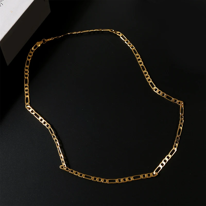 

Personality Classic Silver Gold Color Chain Necklace for Men Women 4MM Width Clavicle Chain Long Necklaces Choker Jewelry Gifts