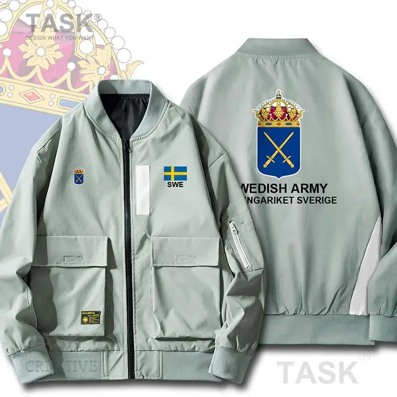 Army Sweden Sverige Swedish Swede Swe Country Baseball Jacke