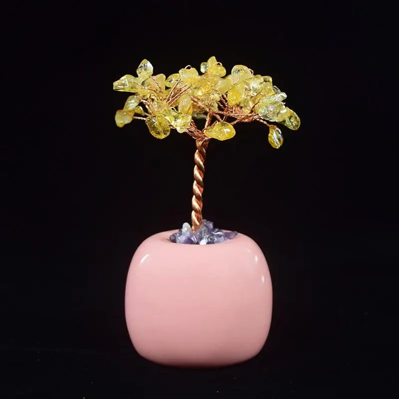 

Agate Slices Gravle Stone Mineral Ornaments Home Decor Gifts Natural Crystal Tree Amethyst Rose Quartz Olivine Lucky Tree Decor