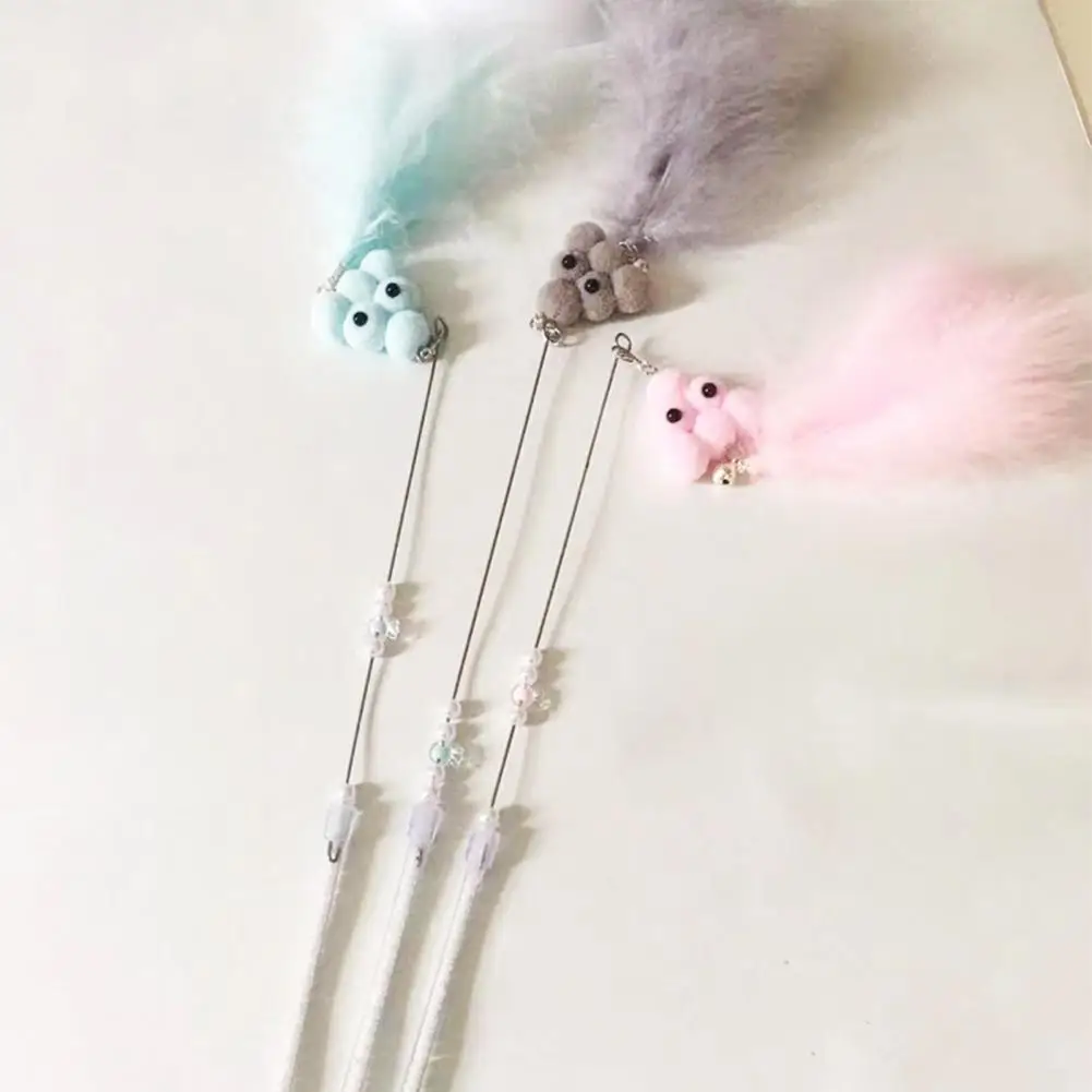 

Прочная игрушка для кошек, удобная захват, устойчивая к царапинам палочка для перьев, гибкая игрушка для кошек с перьями