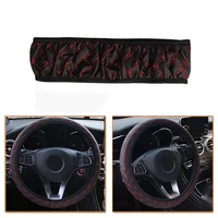 1 pcs car steering wheel cover pu leather non slip cover black red protection cover universal car interior accessories