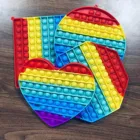 Радужная пузырьковая игрушка-антистресс, сенсорная игрушка для детей, игрушка-антистресс, сжимаемая игрушка-антистресс