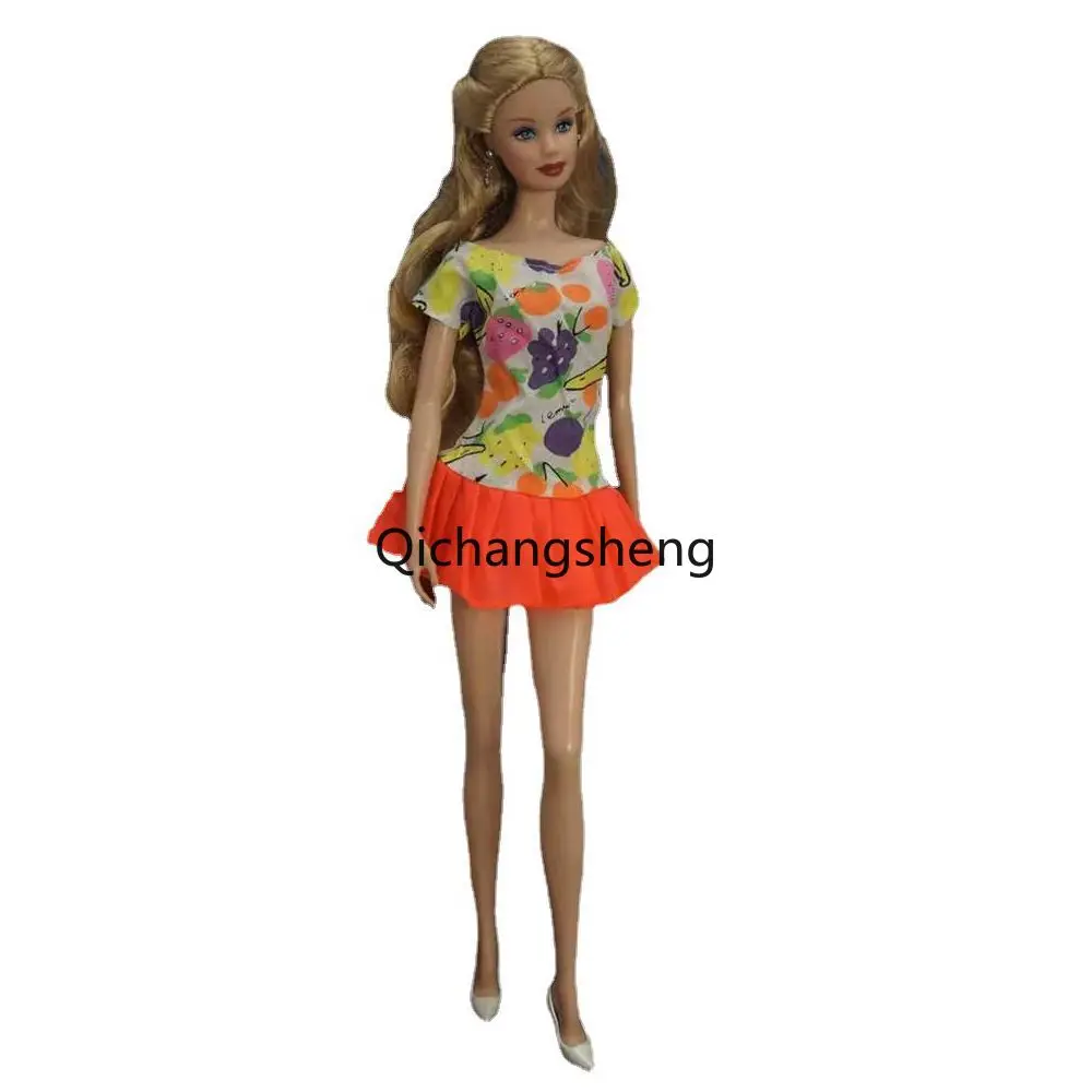 Флоральное яркое маленькое платье 1/6 BJD для куклы Barbie на вечеринку принцесс, наряды 11,5 дюймовые аксессуары для кукол и игрушки для кукольного домика.