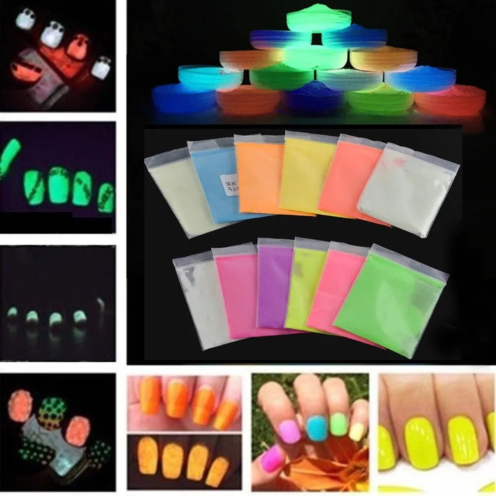 10 г краска для тела блеск пыль светится в темноте пигмент светящаяся пудра фосфор