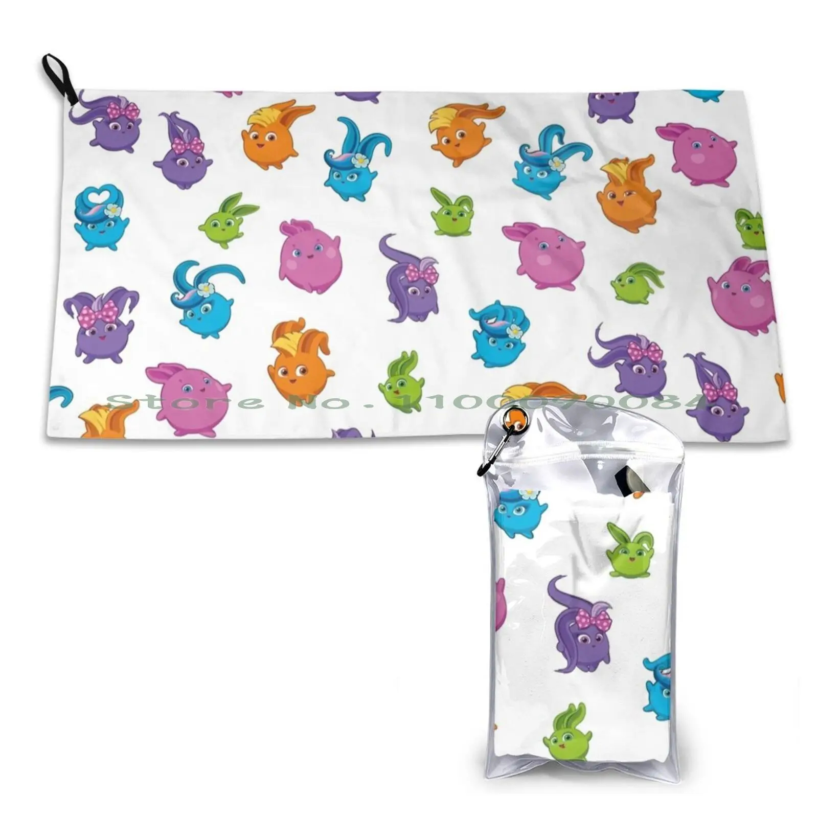 

Новое быстросохнущее полотенце Sunny Bunny с рисунком, портативное спортивное полотенце для ванны в тренажерном зале, милые пушистые кролики и к...